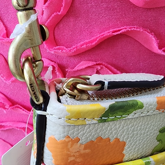 COACH Kitt Messenger Crossbody with Floral Print & Gold Flecks Bonnie Cashin - Picture 7 of 13